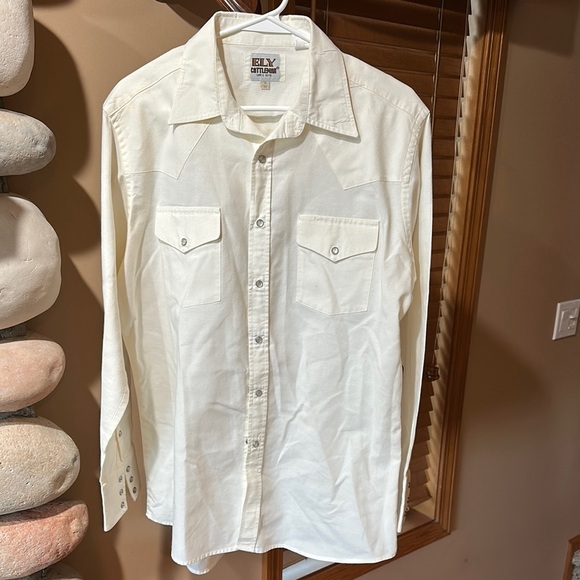 Ely Cattleman Other - Ely Cattleman Cream Casual Button Down Shirt with Western Yoke